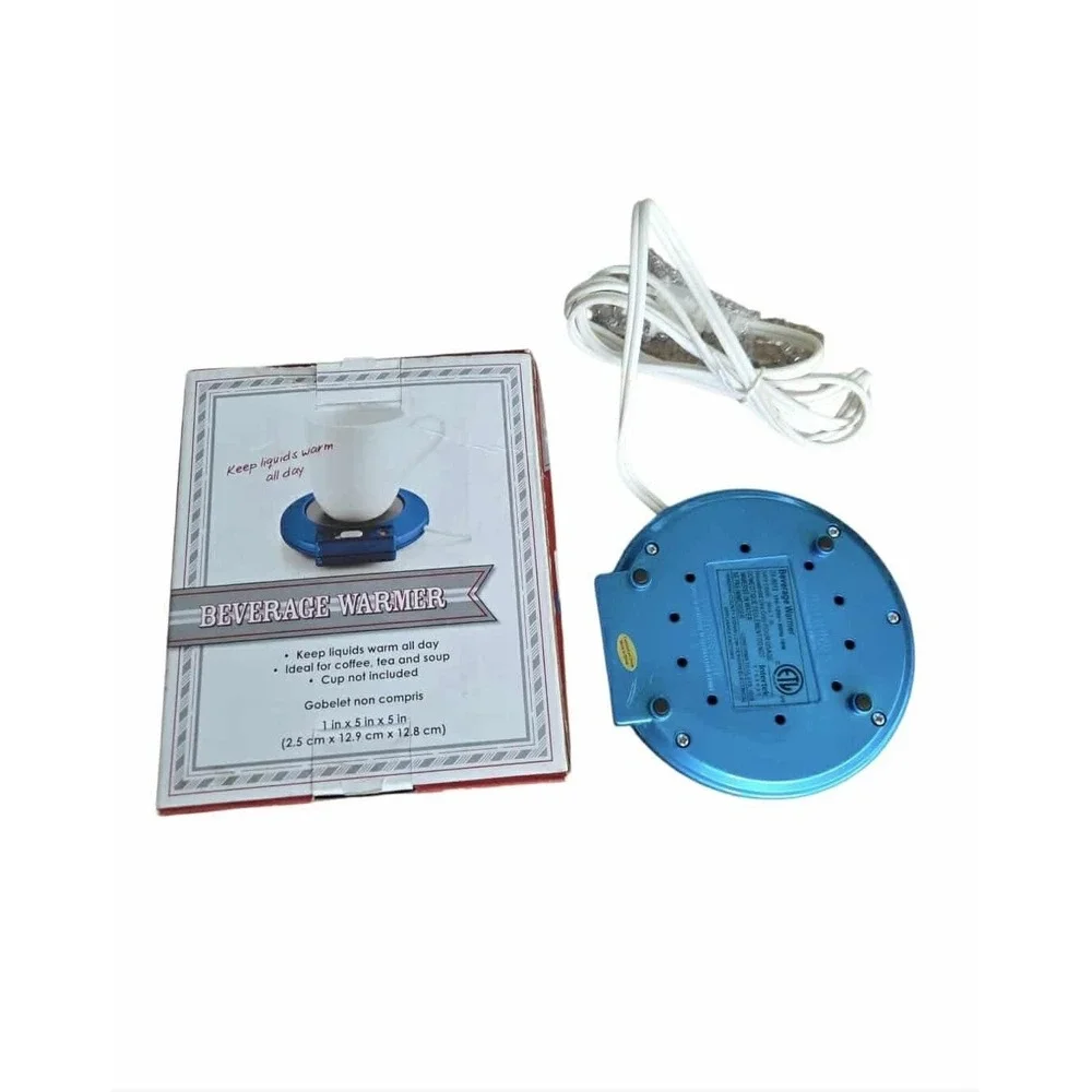 Beverage Warmer Electric Coffee Tea Mug Warmer‎ Blue With Box